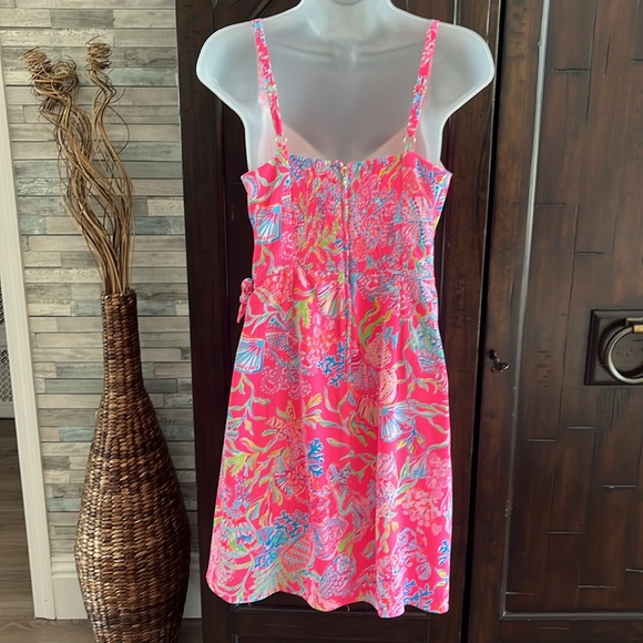 Lilly Pulitzer Scarlet Stretch Faux Wrap Dress in Pink Isle Shell Me 🐚 💗 - Picture 3 of 8